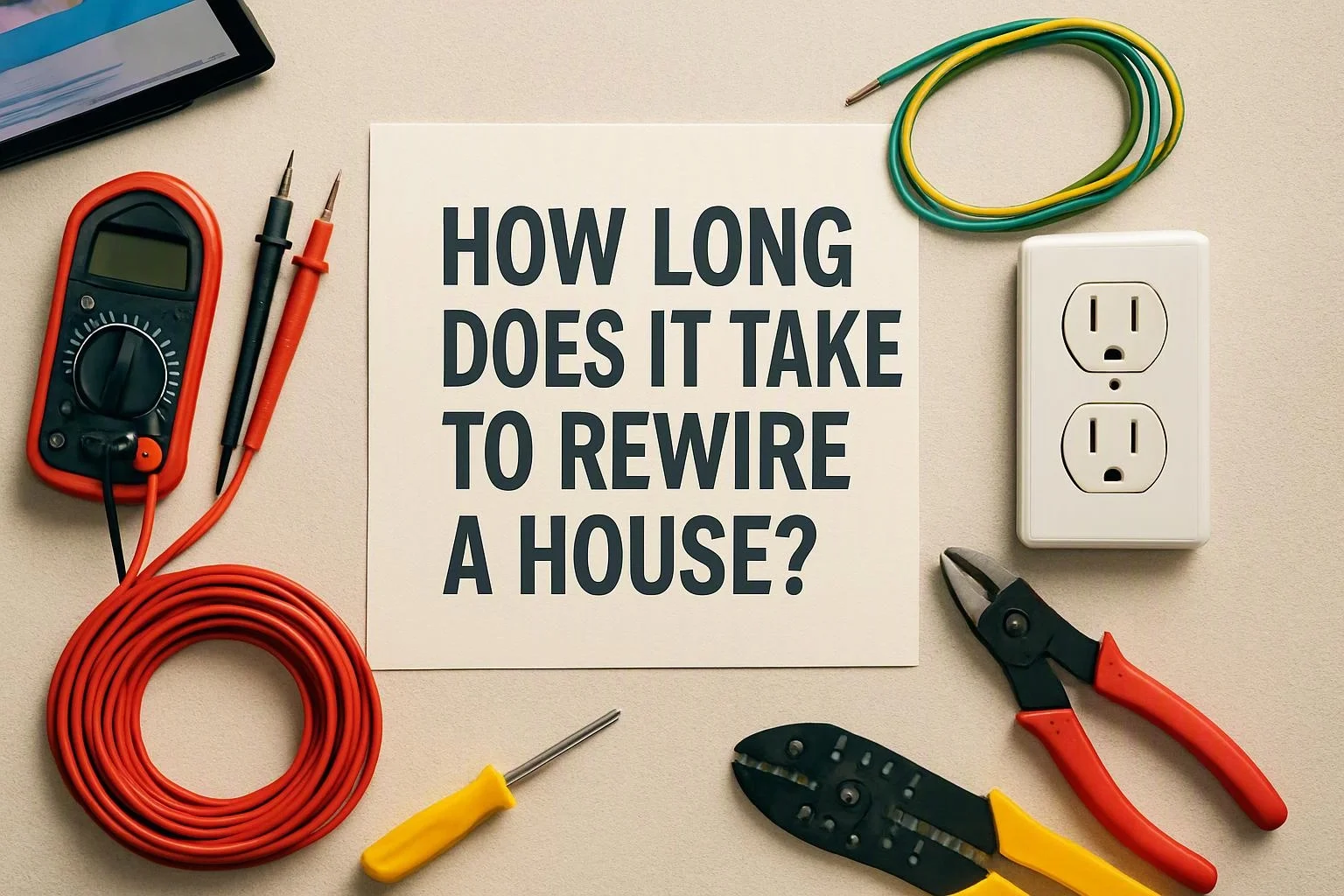 Electrician planning house rewiring work